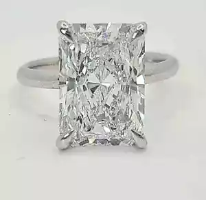 5.00 Carat G VS1 White Gold Radiant Cut Lab Grown Diamond Ring GIA Authenticity - Picture 1 of 4