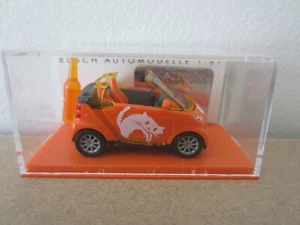 BUSCH L.E. SMART CABRIO COLD PUSSY ORANGE - model is PLASTIC - HO or 1:87 scale - Picture 1 of 4