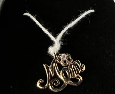 10K Yellow Gold White Stone Mom Pendant 0.7 grams, Pre-Owned - Image 1 of 4