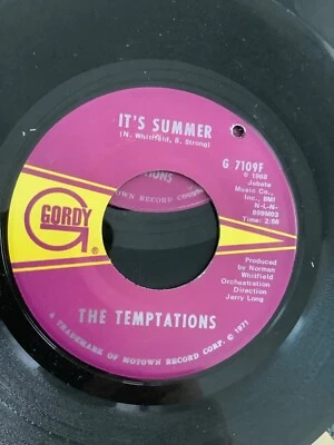The Temptations  it’s Summer    7", Single VG+   1968. Gordy - Image 1 of 3