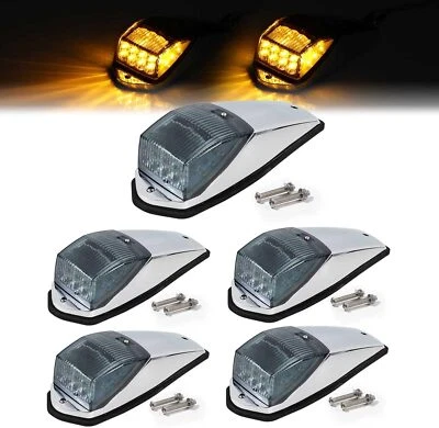 5PCS Truck Cab Marker Light 17 LED Amber Top Roof Running Lights For Kenworth US - Image 1 of 4