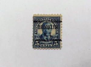 United States Postage 1924 5c Theodore Roosevelt, Blue Perforation:10 Canceled - Picture 1 of 2
