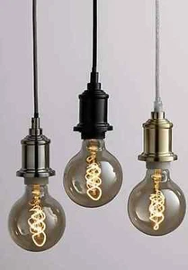 Gold Industrial Pendant E27 Ceiling Rose Light Fitting LampKit Bulb Holder UK - Picture 1 of 4