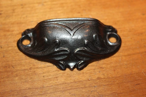 Antique Victorian Cast Iron July 28, 1868, Bin Apothecary Cupboard Pull L-55 Cover