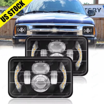 Faros LED Hi Lo Beam 4x6 negros de 2 piezas para Chevy S10 Blazer 1994 1995 1996 1997 Foto 1 de 4