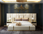 Hotelbett Luxus Design Betten Polster Metall Leder Schlafzimmer XXL 180x200 Neu