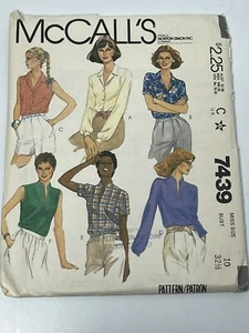 Shirt Top Size 10 Bust 32.5 McCalls UNCUT Sewing Pattern m7439 - Picture 1 of 2