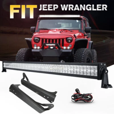 Barra de luz de trabajo LED 52 pulgadas 1000 W + soporte de montaje para Jeep Wrangler TJ 1997-2006 Foto 1 de 4