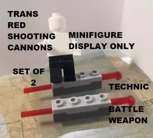 Lego Shooting Cannon Trans rot 2er Set Flick to Launch 1x4 Castle Star Wars - Bild 1 von 1