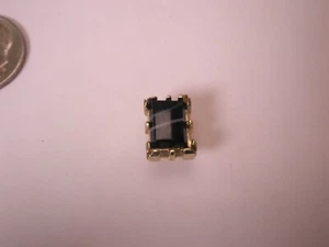 Polished White Veined Black Agate Stone Quality Vintage Tie Tack Lapel Pin r44 - Picture 1 of 7