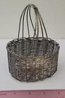 Vintage Small Tarnished Silver Basket 5 X 4 X 3.25"