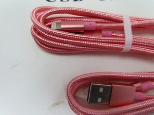 2 pack PINK USB Charger Cable Cord For Apple iPhone 6 Ipad 2 ft 6 ft NEW - Picture 1 of 4