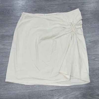 A.L.C. Falda corta Burke para mujer talla 10 crema gancho frontal diseño acanalado Foto 1 de 4