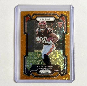 Chase Brown 2023 Prizm #318 Rookie Orange Disco Parallel Cincinnati Bengals RC - Picture 1 of 3