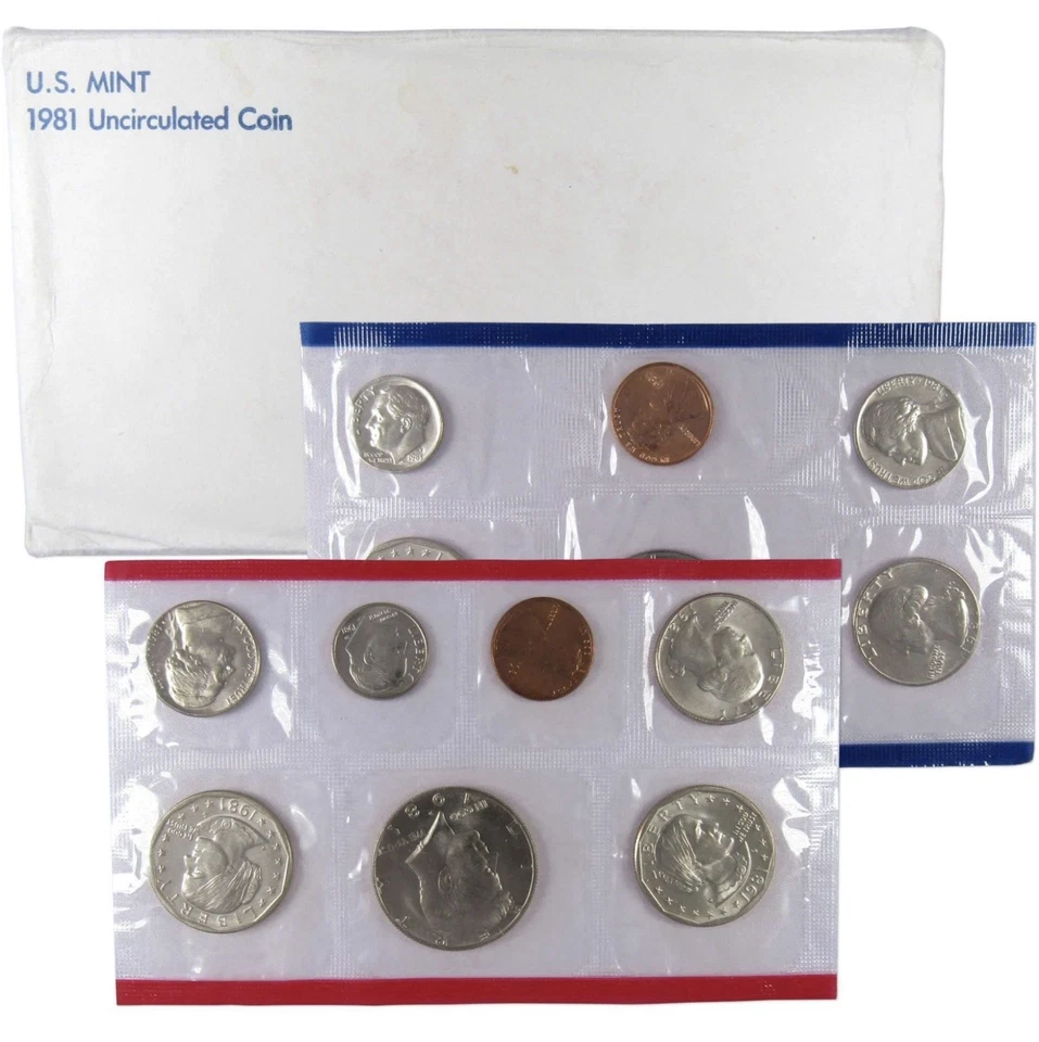 Juego de monedas 1981 sin circular como nuevo embalaje original del gobierno OGP Foto 1 de 1