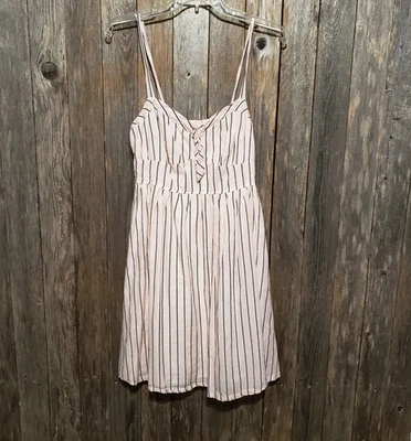 Mini Vestido de Sol Converse One Star M Juniors Rosa Gris Rayas Algodón Sin Mangas Foto 1 de 4