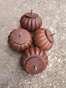 Vintage Furniture Feet Chair Ottoman Cabinet Sofa Pumpkin Bun 4 legs H=4” Lot - Picture 1 of 3