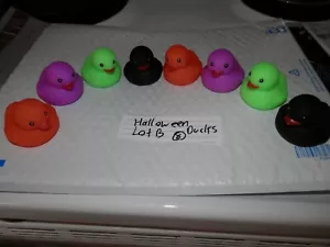 8 Halloween Ducks, Orange, Green, Purple, and Black, rubber ducks Lot B - Picture 1 of 22