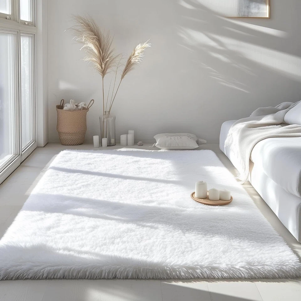 Kid Friendly Shaggy Rugs Soft Fluffy Shag Area Rug Living Room Bedroom Carpet US - Image 1 of 1