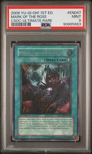 2008 YUGIOH 1ST ED CSOC-EN047 MARK OF THE ROSE ULTIMATE PSA 9 MINT #90885683 - Picture 1 of 2