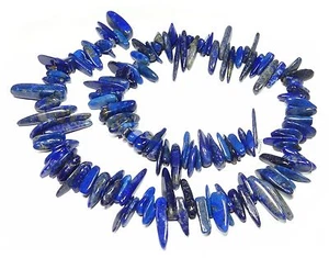 😏 Lapislazuli Perlen lange Splitter-Nuggets ca. 10 - 25 mm Lapis Strang 😉 - Bild 1 von 1