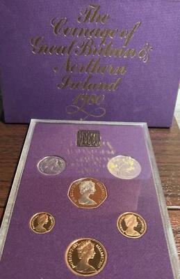 1980 GREAT BRITAIN / NORTHERN IRELAND UK - OFFICIAL PROOF SET (6) -DECIMAL COINS - Image 1 of 4