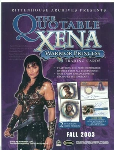 HOJA PROMOCIONAL VENTA DE ANUNCIO - PRINCESA GUERRERA XENA - LA XENA COTIZADA -2003 -RITTENHOUSE - Imagen 1 de 2