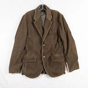 Guess Jeans Corduroy Jacket Womens Medium Brown Blazer Coat 2 Button 90s Y2K - Picture 1 of 12