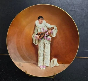 LIMOGES PLAT PORCELAINE PORTRAIT PIERROT D'APRES LEON COMERRE CHARGER L.DADAT N2 - Picture 1 of 10