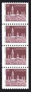 1985 Canada SC# 952 Parliament Definitive strip of 4 coil Lot C184 M-NH - Picture 1 of 1