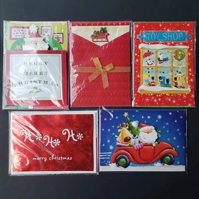 Lot Of 5 Paper Magic Group Santa Claus Theme 3D Diecut Christmas Holiday Cards - Image 1 of 2