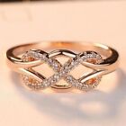 Real Moissanite 0.50Ct Round Infinity Love Engagement Ring 14K Rose Gold Plated