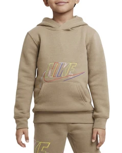 NIKE Little Kids' Sportswear Club HBR Core Pullover Hoodie sz 7 Neutral Unisex - Picture 1 of 5