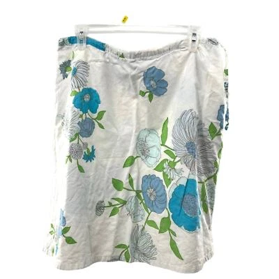 IZOD WOMEN'S COTTON WHITE FLORAL PRINT SHORT SKIRT SIZE 14 - Image 1 of 4