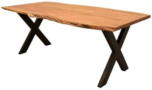 Baumkantentisch Catania - 200 x 100 cm - Akazienholz - Gestell X-Form - Bild 1 von 3