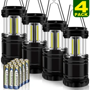 4er Set LED Camping Laterne, Tragbare Outdoor COB Camping Lichter für Notfall - Bild 1 von 7