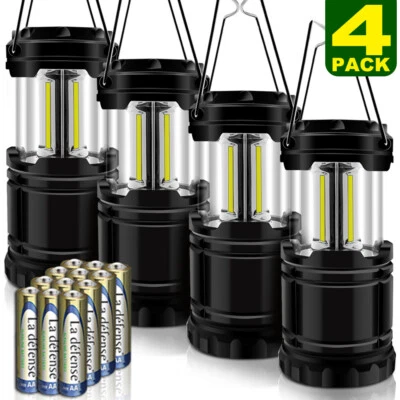 Set of 4 LED Camping Lantern, Portable Outdoor COB Camping Lights for Emergency - Image 1 of 4