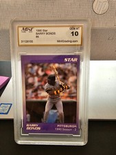 1990 Star Barry Bonds #4 GEM MT 10 Mint Grading Service