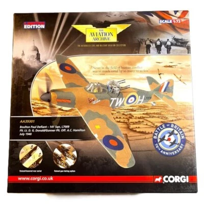 Corgi Aviation Archive 1:72 AA39301 Boulton Paul Defiant Mk I Raf 141 Sqn , - Immagine 1 di 4