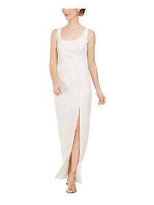 ADRIANNA PAPELL Womens White Sleeveless Scoop Neck Maxi Evening Sheath Dress 4