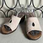 Natural Soul Hoover-1 neutral leather comfort wedge slip on sandals open toe 9M