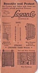 Logan Company Louisville KY Pocket Notebook ca. 1940er Jahre - Bild 1 von 4