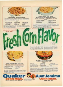 Ricette pasti di mais QUAKER anni 60 silenziosi cuccioli rivista vintage stampa pubblicità - Foto 1 di 1