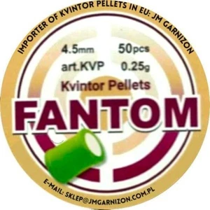 Kvintor Phantom Kwintor Phantom 4.5 mm .177 cal. 50 pcs GREEN pellets for airgun - Picture 1 of 3