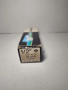 Vintage DYMO Labeling Tape 1/2" x 12' Glossy Black Type 1 (Box of 10 rolls) - Picture 1 of 2