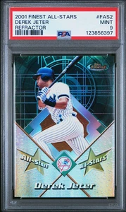 PSA 9 MINT 2001 Finest All-Stars Refractor Derek Jeter #FAS2 Yankees - Picture 1 of 2