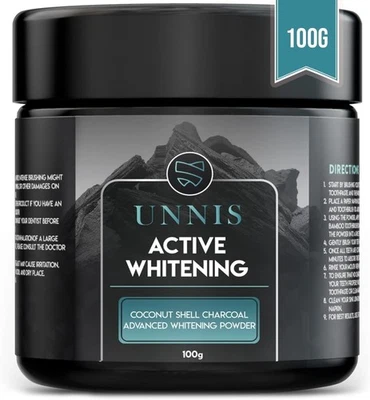UNNIS Activated Charcoal Teeth Whitening Powder Natural Teeth Whitening Toothpaste Act