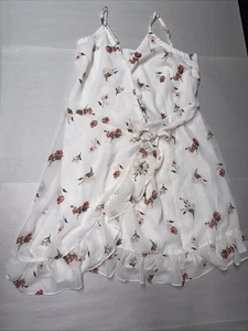 Hollister Wrap Floral Dress White/pink Flowers SZ S - Picture 1 of 6
