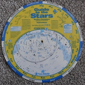 Guide to the Stars Ken Graun Star Map Planisphere 30 - 60 Degrees North Latitude - Picture 1 of 2