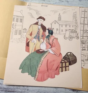 Vintage Colonial Dames Art Prints Folio – Donald Art Co. 1950s Complete Set x6 - Picture 1 of 11